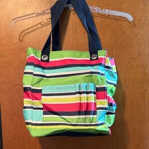 Colorful Striped Tote Bag Thirty-One